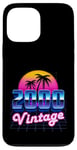 Vintage 2000 Anniversaire 25 ans 80's Rétro Palmier Coucher de Soleil Coque pour iPhone 13 Pro Max