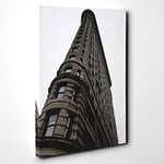 Big Box Art Canvas Print Wall Art Flatiron Building New York City (4) | Mounted & Stretched Box Frame Picture | Home Decor for Kitchen, Living Room, Bedroom, Hallway, Multi-Colour, 24x16 Inch