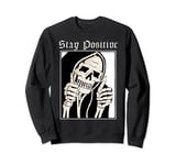 stay positive grim reaper dead inside thumb up reaper Gothic Sweatshirt