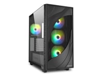 Sharkoon Rebel C80g Rgb, Midi Tower, Pc, Svart, Atx, Micro Atx, Mini-Itx, Metall, Härdat Glas, Spela