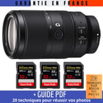 Sony E 70-350mm f/4.5-6.3 G OSS + 3 SanDisk 32GB UHS-II 300 MB/s + Guide PDF 20 techniques pour réussir vos photos
