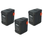 vhbw 3x Batteries compatible avec Gardena taille haie EasyCut 48 Plus (8874-20) 4000mAh, 18V, Li-ion