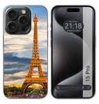 Housse En Silicone Compatible Avec L'IPhone 15 Pro (6.1) Design Paris Dessins