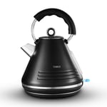 Tower T10074BLK Ash Rapid Boil Pyramid Kettle 1.7L, 3KW, Black and Chrome -New