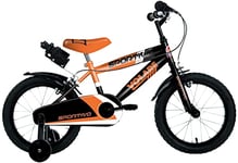 Vélo Vélo Vélo Enfant Sportif14 Pouces avec Mouvement Central et Direction à Bille roulettes Amovibles Orange 95% assemblé