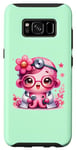 Coque pour Galaxy S8 Fond vert avec mignon pieuvre Docteur en rose