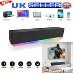 TV Home Theater Soundbar Bluetooth Sound Bar Speaker System Subwoofer RGB