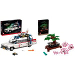 LEGO 10274 Icons Ghostbusters ECTO-1 Car Kit & 10281 Icons Bonsai Tree Set for Adults, Home Décor DIY Projects, Relaxing Creative Activity Gift Idea, Botanical Collection