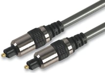 PRO SIGNAL - HQ TOSLink Optical Audio Lead with Chrome Plated Heads, 2m Black