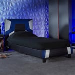 X Rocker Gaming Bed Orpheus Faux Leather Sturdy Frame Single Gamer Kids Blue NEW