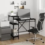 vidaXL Skrivbord med hyllor svart 105x50x90 cm konstruerat trä&järn 826714
