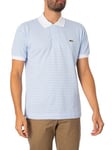 LacosteL.12.12 Striped Cotton Polo Shirt - Blue/White