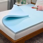 Linenspa Surmatelas en Mousse à mémoire de Forme – Mousse à mémoire de Forme infusée de Gel de 5,1 cm – Sensation pelucheuse – Refroidissement et soulagement de la Pression – Certifié CertiPUR –