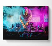 Double Deck DJ Canvas Print Wall Art - Extra Large 32 x 48 Inches