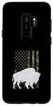 Coque pour Galaxy S9+ Drapeau patriotique américain vintage du parc national Bison et Buffalo