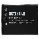 EXTENSILO Batterie compatible avec Casio Exilim EX-ZR300, EX-ZR200RD, EX-ZR200WE, EX-ZR300GD, EX-ZR300RD appareil photo (1800mAh, 3,7V, Li-ion)