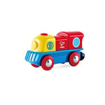 Hape Brave Little Engine , Button-Operated Multi-Coloured Train, Exceptional Battery-Powered Train, Red, Yellow + Blue Finish