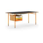 House of Finn Juhl Nyhavn desk skrivbord med skrivbordslådor Ek-sv laminat-orange ben varm