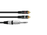 OMNITRONIC Adaptercable Jack stereo/2xRCA 1.5m, Omnitronic Adapter Telekontakt stereo / 2xRCA 1.5m
