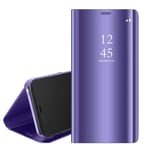 POBIN pour Samsung Galaxy A71 Coque,Miroir Clear View Etui à Rabat Cover Anti-Choc/Anti-Rayures Technologie Housse pour Samsung Galaxy A71-Violet