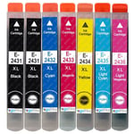 7 Ink Cartridges (Set+Bk) for Epson Expression Photo XP-55 XP-760 XP-860 XP-960