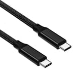NÖRDIC 1m USB3.2 Gen2 SuperSpeed USB 10Gbps USB-C til C Nylonflettet kabel med strømforsyning 100W 4K60Hz video og Emarker