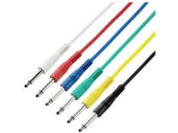 Adam Hall 3 STAR IPP 0090 SET Audio Connection Cable [6x Jack 6.3 mm (mono) - 6x Jack 6.3 mm (mono)] 0.90 m Vit, röd, blå , grön, gul, svart