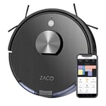 ZACO A10 Aspirateur robot laveur connecté avec WiFi App Alexa, navigation laser 360°, cartographie, nettoyage personalisé, Robot aspirateur nettoyeur de sol silencieux pour poils animaux cheveux tapis