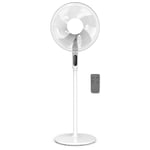 Cozytek 14inch Oscillating Pedestal Standing Fan, Remote Control & Timer 1 – 18Hrs, 50W, 3 Speed, Adjustable Pedestal Fans Stand 67-129cm (WHITE)