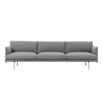 Outline 3 1/2-Seater / Polished Aluminium Base Hallingdal 166