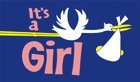 Large 'Its a Girl' new born baby flag. 5ft x 3ft with 2 metal eyelets.