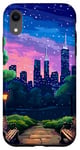 iPhone XR New York Evening Stars Retro 80s Pixel Art Case