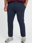 Jack & Jones Plus Marco Slim Fit Chino Trousers - Navy, Navy, Size 44, Inside Leg Regular, Men