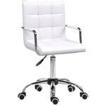 Mid Back PU Leather Home Office Chair Swivel Desk Chair Arm Wheel