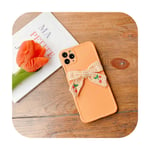 Cute 3D Lace Bow Strawberry Soft Silicon Phone Case For Iphone 11 Pro XR X XS Max 7 8 Plus SE2 2020 Sockproof Cover Cases Fundas-Orange 1-For Iphone XR