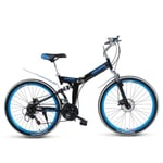 DGPOAD Folding Mountain Bikes For Men Adults Women Teens Ladies Unisex Alloy City Bicycle 27" With Adjustable Seat,comfort Saddle Lightweight Disc brakes/C / 24 speed