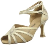 Diamant Chaussures de Danse Latine pour Femme 020-087-017 Salon, Gold Gold Magic, 44 EU