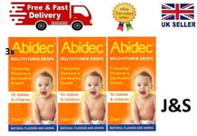 3x Abidec Multivitamin Drops for Babies and Children 25ml
