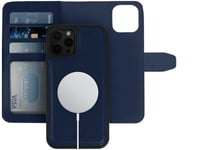 iATO Étui Portefeuille pour iPhone 13 Pro Max - Compatible avec MagSafe - Amovible - en Cuir synthétique - Support Paysage et Carte RFID - Accessoire Amovible pour iPhone 13 Pro Max 6,7" [Bleu]
