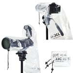JJC Camera Rain Cover, Waterproof Rain Coat Protector for Canon Nikon Sony DSLR Camera with Lens ( 11" Long, 7" Wide) & External Hot Shoe Flash (2 Piece - 2 Types)