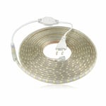 LED-remsa, vattentät LED-remsa, ljusstark LED-remsa 220v, 5050 IP65 vattentät LED-remsa, varmvit (6m)