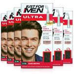 6x Just For Men Ultra Easy Comb In Autostop A45 Dark Brown Hair Colour Dye