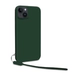 MOOOV Coque Silicone + Dragonne Vert Pin Compatible iPhone 15