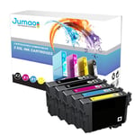 Lot de 5 cartouches noirs (18,2 Ml) et couleurs (14 Ml) compatibles pour EPSON 603 XL, 4100 4105 - Jumao -