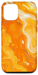 Coque pour iPhone 14 Art Coloré À Motif Marbré Orange
