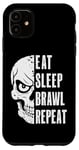 Coque pour iPhone 11 Eat Sleep Brawl Repeat Funny Gamer Gaming