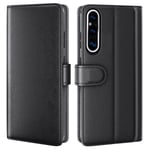 Sony Xperia 1 V Fodral Premium Split Läder Svart