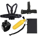 XIAODUAN-Accessory kit YKD -135 5 in 1 Chest Strap + Head Strap + Floating Handle Grip + Wrist Strap Band Hook and Loop Fastener Mount + Bag Set for GoPro NEW HERO / HERO7 /6/5 /5 Session /4 Session