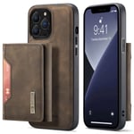DG.MING 2 in 1 Magnetic Card Slot Case iPhone 15 Pro Max Brown