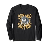 Stay Wild Stay Free Wolf Hunting Express Yourself Travel Long Sleeve T-Shirt